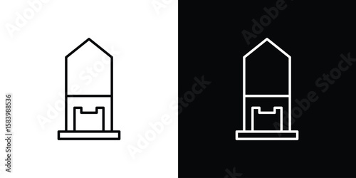 Silo icon simple vector pictogram. black and white icon concept