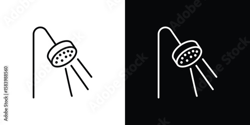 Shower Head icon simple vector pictogram. black and white icon concept