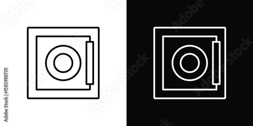 Safe icon simple vector pictogram. black and white icon concept