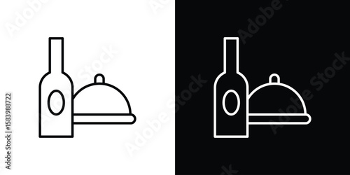 Room service icon simple vector pictogram. black and white icon concept