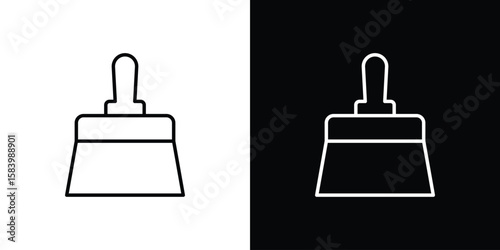 Putty knife icon simple vector pictogram. black and white icon concept