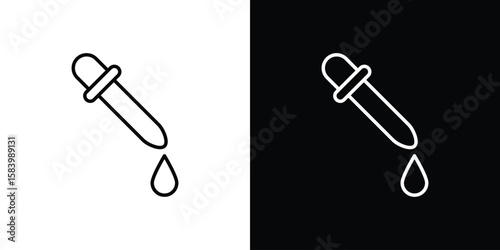 Pipette icon simple vector pictogram. black and white icon concept