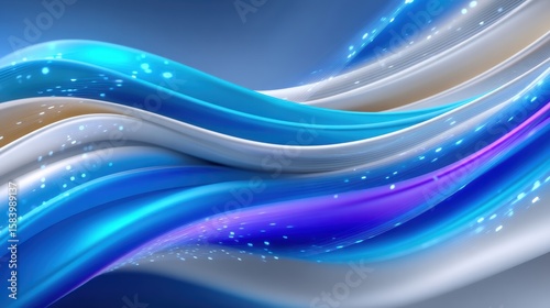 Elegant geometric abstraction with flowing digital data streams