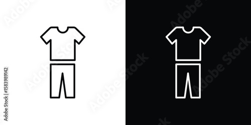 Pijama icon simple vector pictogram. black and white icon concept