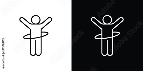 People Hula hop icon simple vector pictogram. black and white icon concept