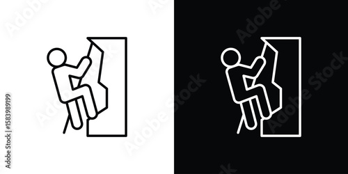 People Climbing icon simple vector pictogram. black and white icon concept