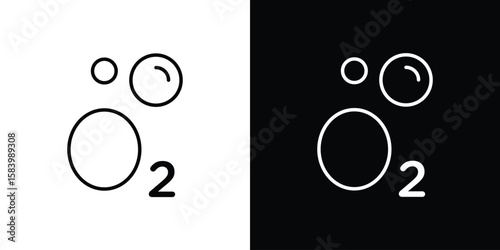 Oxygen O2 icon simple vector pictogram. black and white icon concept