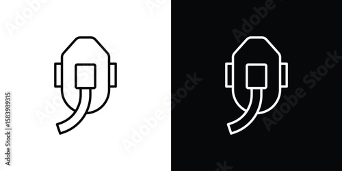 Oxygen mask icon simple vector pictogram. black and white icon concept