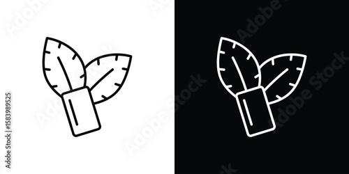 Mint gum icon simple vector pictogram. black and white icon concept