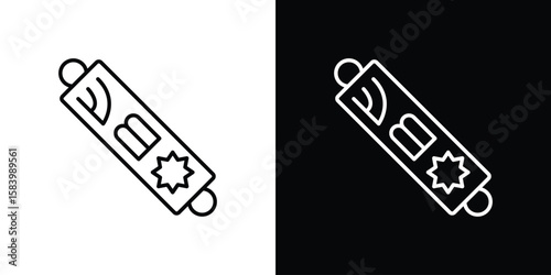 Mezuzah icon simple vector pictogram. black and white icon concept