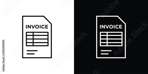 Invoice icon simple vector pictogram. black and white icon concept
