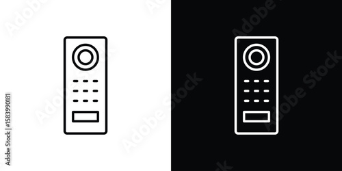 Intercom icon simple vector pictogram. black and white icon concept