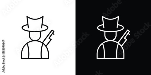 Hunter icon simple vector pictogram. black and white icon concept