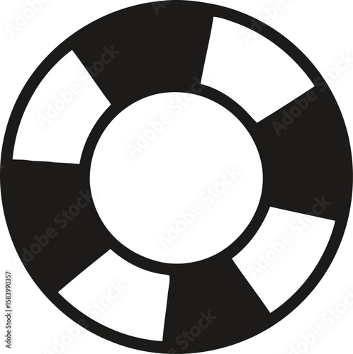 Swimming inflatable tire, lifebuoy ring editable icon, vector illustration. 