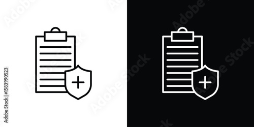 Health insurance icon simple vector pictogram. black and white icon concept