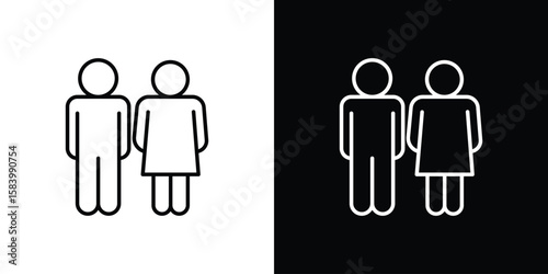 Girlfriend icon simple vector pictogram. black and white icon concept