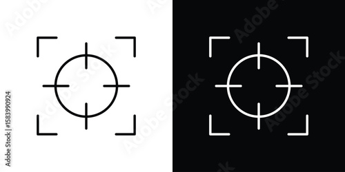 Focus icon simple vector pictogram. black and white icon concept