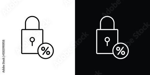 Fixed rate mortgage icon simple vector pictogram. black and white icon concept