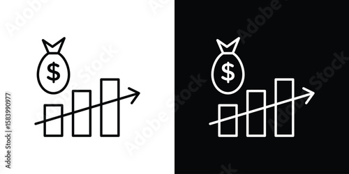 Fiscal policy icon simple vector pictogram. black and white icon concept