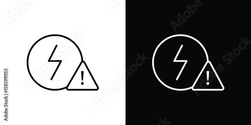 Electric Problem icon simple vector pictogram. black and white icon concept