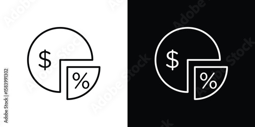 Dividend yield icon simple vector pictogram. black and white icon concept