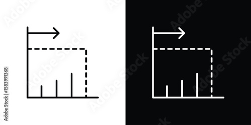 Diminishing returns icon simple vector pictogram. black and white icon concept