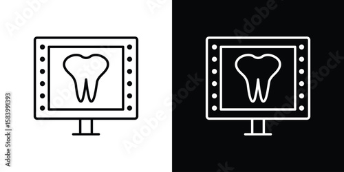 Dental X ray icon simple vector pictogram. black and white icon concept