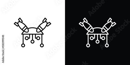 DOS icon simple vector pictogram. black and white icon concept