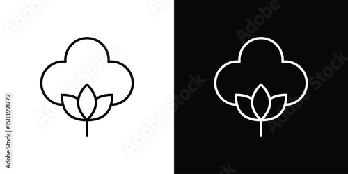Cotton icon simple vector pictogram. black and white icon concept