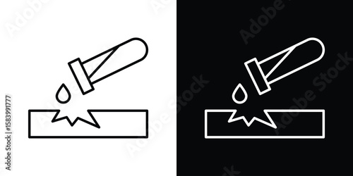 Corrosive substance icon simple vector pictogram. black and white icon concept