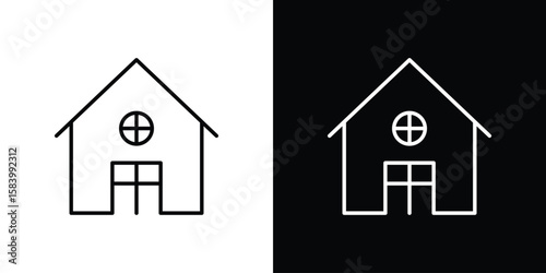 Chalet icon simple vector pictogram. black and white icon concept