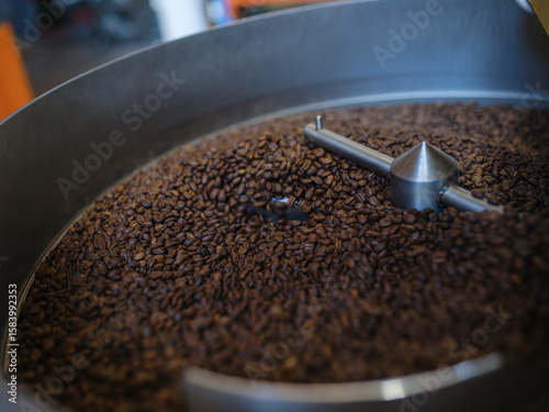 Coffee Bean Roasting Drum Interior View
