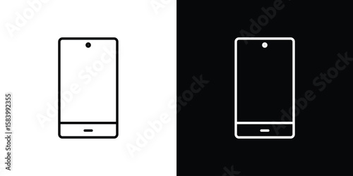Cell phone icon simple vector pictogram. black and white icon concept