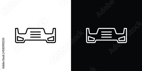 Car bumper icon simple vector pictogram. black and white icon concept