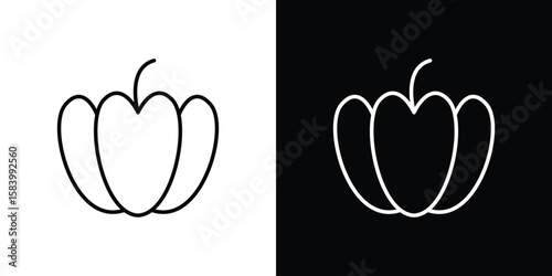 Capsicum icon simple vector pictogram. black and white icon concept