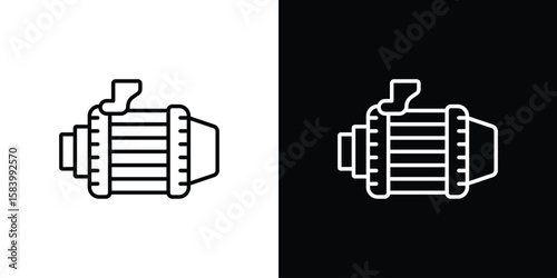 Car alternator icon simple vector pictogram. black and white icon concept