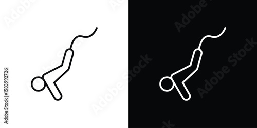 Bungee jumping icon simple vector pictogram. black and white icon concept