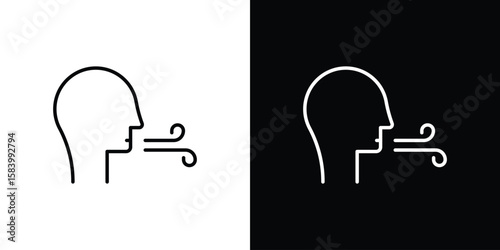Breath icon simple vector pictogram. black and white icon concept