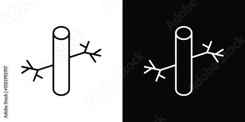 Blood vessel icon simple vector pictogram. black and white icon concept