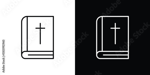 Bible icon simple vector pictogram. black and white icon concept