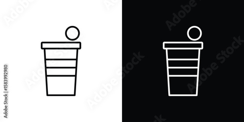 Beer pong icon simple vector pictogram. black and white icon concept