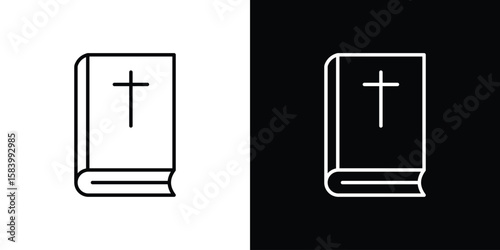 Bible icon simple vector pictogram. black and white icon concept