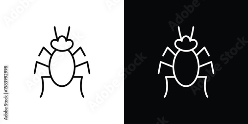 Bedbug icon simple vector pictogram. black and white icon concept