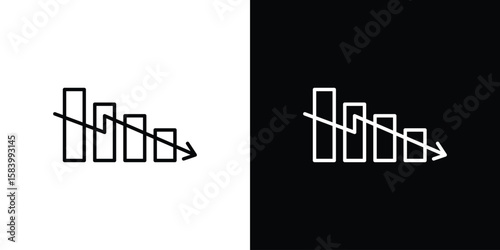 Attrition icon simple vector pictogram. black and white icon concept