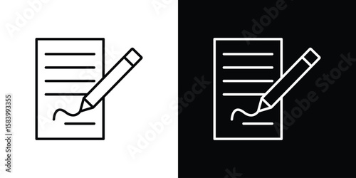 Agreement icon simple vector pictogram. black and white icon concept