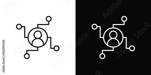 Affiliate marketing icon simple vector pictogram. black and white icon concept