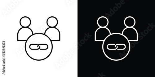 Affiliate link icon simple vector pictogram. black and white icon concept