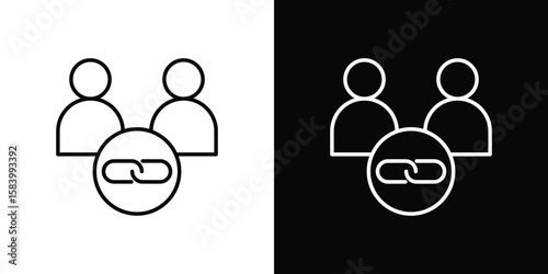 Affiliate link icon simple vector pictogram. black and white icon concept