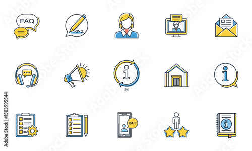 Support and information icons customer service communication | Ai Generated Icon in EPS, JPEG and PNG Multiformate