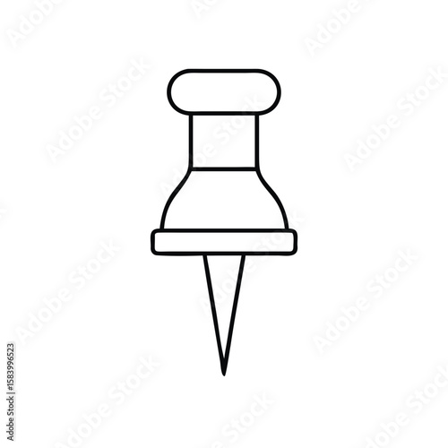 Colored head straight pin icon in minimalistic style